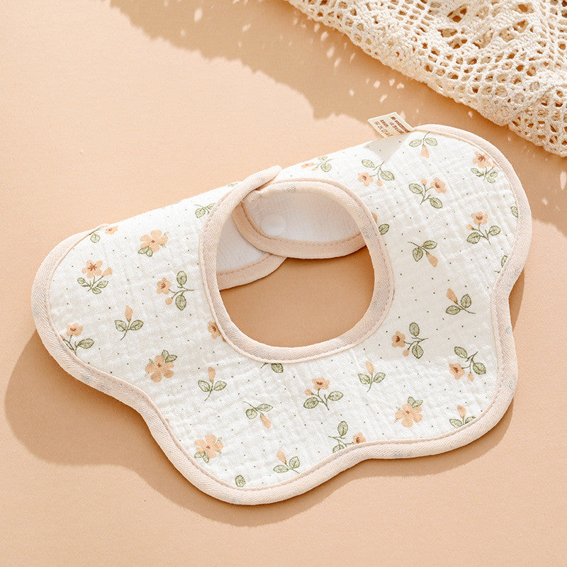 PURE COMFORT | 360° 旋转云感：绉布针织防水护颈围嘴 Baby Crepe & Knitted Bib · 360° Seamless Protection