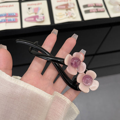 Vintage Flower Twist Clamp Handmade Flower Hair Barrettes Fashion Strong Hold Hairpin For Ponytail-NN01