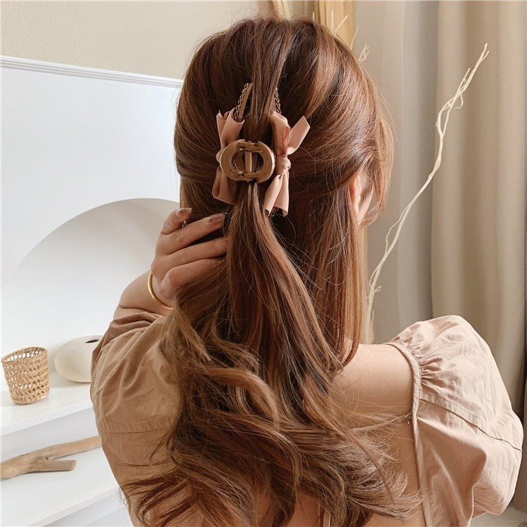 Elegant Rhinestone Fairy Bow Hair Clips Hair Claws Temperament Shark Clip Clamp Hairpin CSW1020
