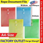 KIJO A4 Size Envelope File / Rope Document File / Fail Tali / Transparent Waterproof Pocket File #A4透明信封文件袋 #绳子文件袋 #9382