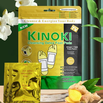 【READY STOCK】KINOKI Detox Foot Pad Cleansing Herbal Patch for Body Toxin Removal Foot Patch for Sleep & Circulation 艾草足贴