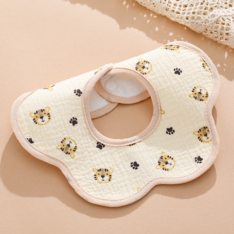 PURE COMFORT | 360° 旋转云感：绉布针织防水护颈围嘴 Baby Crepe & Knitted Bib · 360° Seamless Protection