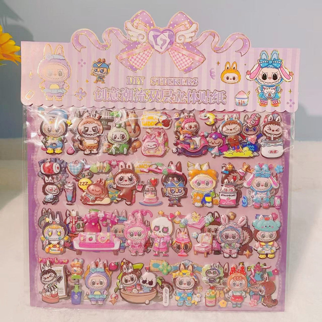 2 Sheets Sanrio Cartoon Stickers | 3D Puffy Decal for Kids & Students | DIY Journal Decoration | Pelekat 3D Kartun Sanrio 三丽鸥立体贴纸 儿童奖励 礼物