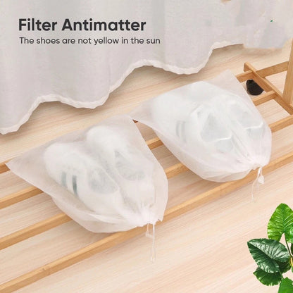 (READYSTOCK) Non Woven Shoe Bags Waterproof Drawstring Storage Bags Travel Storage Bags Dustproof Shoe Bag 无纺布防水鞋袋