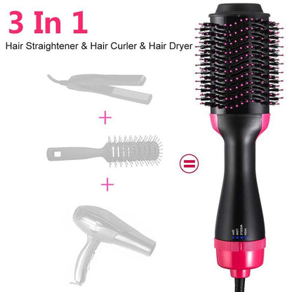 【READY STOCK】Hot Air Brush 4-in-1 Hair Dryer Volumizer Styler | Straightening Curling Blow Dryer Comb 热风梳 MO82