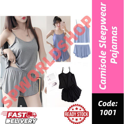 【READY STOCK】Camisole Sleepwear Pajamas Set | Pakaian Tidur Wanita Selesa & Seksi | 吊带家居服睡衣 1001