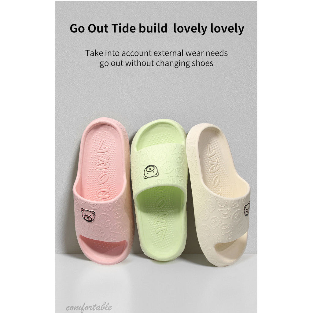 【ANTI-SLIP】Women’s Soft Cloud Slippers (B2024) | Lightweight Indoor Outdoor Sandals | Thick Sole Non-Slip Flip Flops | Selipar Perempuan 女士防滑拖鞋 踩屎感 浴室居家