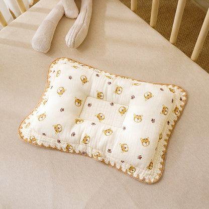 100% Cotton Baby Sleeping Pillow 3-6 Months Soft Muslin and Breathable Baby Pillow 3D Pillow For Newborn Baby-2434