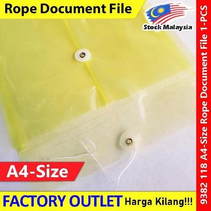 KIJO A4 Size Envelope File / Rope Document File / Fail Tali / Transparent Waterproof Pocket File #A4透明信封文件袋 #绳子文件袋 #9382
