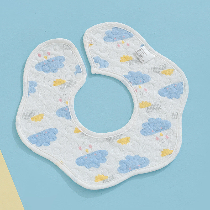 PURE COMFORT | 360° 旋转云感：绉布针织防水护颈围嘴 Baby Crepe & Knitted Bib · 360° Seamless Protection