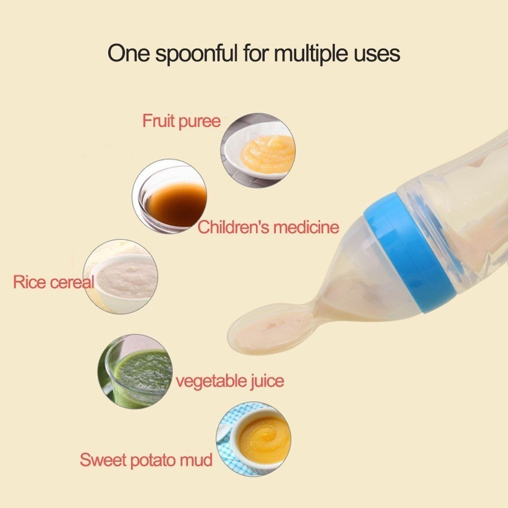 Baby Squeeze Feeder Bottle (A-0055) | Silicone Cereal Rice Paste Feeder | Soft Food Supplement Spoon | Botol Penyusuan Bayi 婴儿米糊喂养瓶 硅胶挤压式 辅食神器