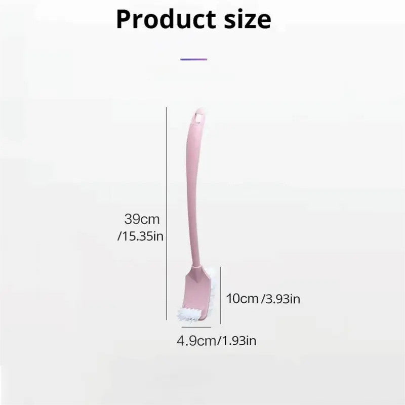 Long Handle Double-Head Curved Toilet Brush | 2-in-1 Bathroom Cleaning Tool | Deep Scrub Gap Cleaner Brush 长柄双头弯曲马桶刷 无死角清洁 强力去污 浴室神器