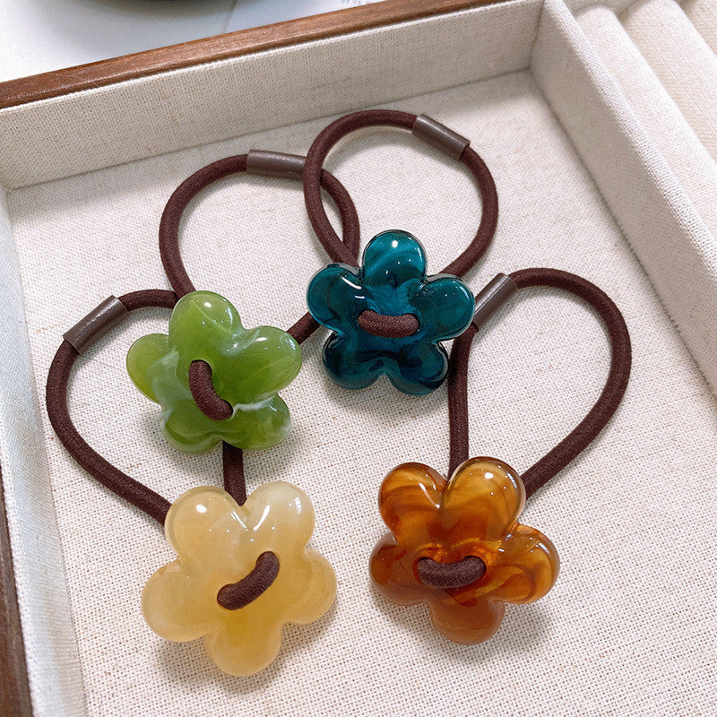 Hair Rope Flower Rubber Bands Women Hair Bands Sweet Hair Ties Flower Scrunchies-FqF5 花朵橡皮筋发绳