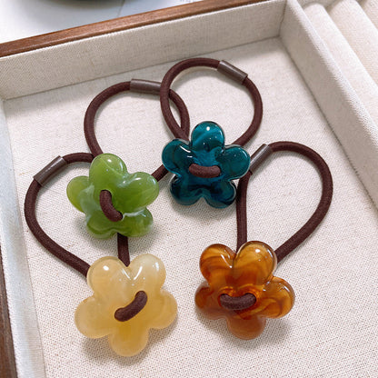 Hair Rope Flower Rubber Bands Women Hair Bands Sweet Hair Ties Flower Scrunchies-FqF5 花朵橡皮筋发绳