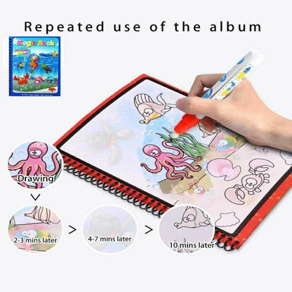 【READY STOCK】Non-Toxic Magic Water Coloring Book | Buku Mewarna Air Magik Kanak-kanak | 儿童无毒魔法水画HB1002