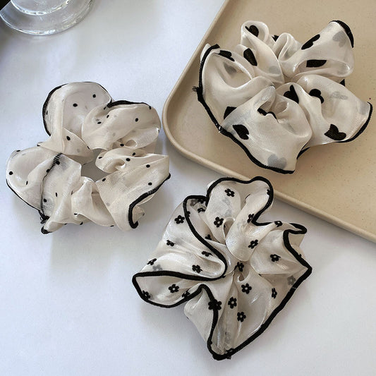 French Chiffon Elastic Hair Scrunchie Large Fairy For Women Fashion Elastic Hair Band-DG4Y