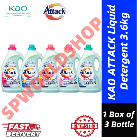 【READY STOCK】KAO ATTACK Liquid Detergent - 3.6kg 1 Box of 3 Bottle