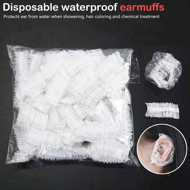 READY STOCK!!! 100PCS Disposable Ear Care Protector Covers Shower Caps For Ears Clear 透明防水浴帽 耳罩