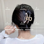 READY STOCK!!!Korean Pearl Hair Clip Hair Pin Hair Accessories Hairpin Hairclip 900 韩国网红ins珍珠发夹抓夹头发夹子后脑勺鲨鱼夹日系边夹发抓