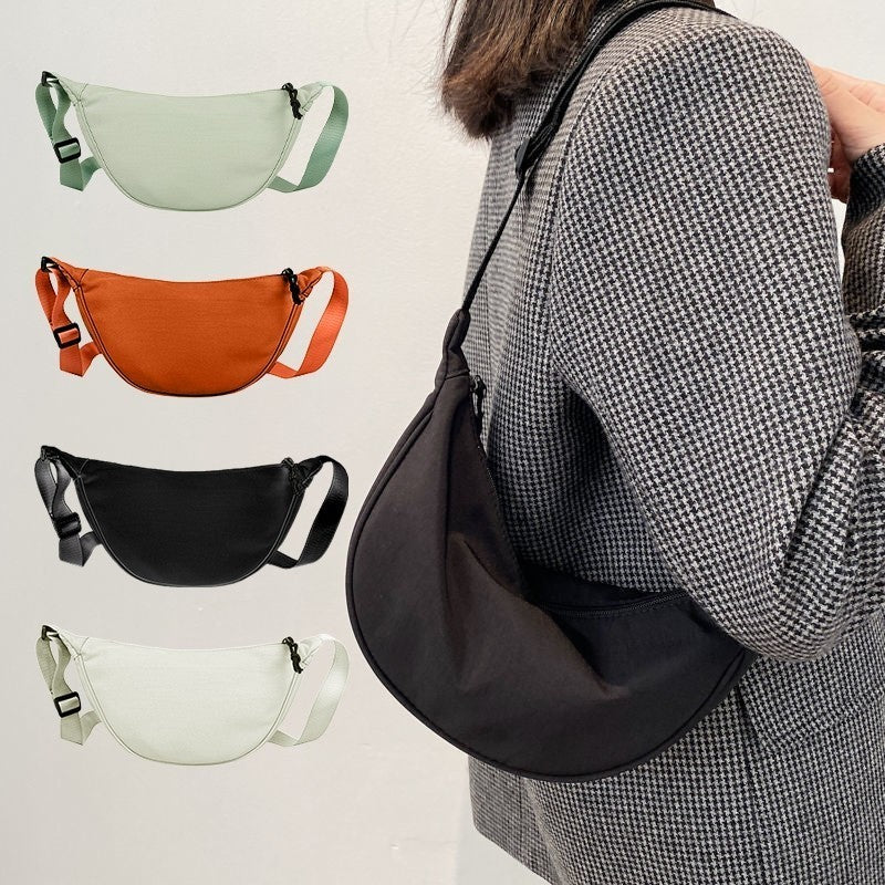 Minimalist Nylon Dumpling Bag | Waterproof Crossbody Shoulder Bag B07089 | Versatile Travel & Gym Bag | Beg Sandang Lelaki & Perempuan 极简机能风 尼龙斜挎包 防水大容量