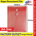 KIJO A4 Size Envelope File / Rope Document File / Fail Tali / Transparent Waterproof Pocket File #A4透明信封文件袋 #绳子文件袋 #9382