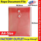 KIJO A4 Size Envelope File / Rope Document File / Fail Tali / Transparent Waterproof Pocket File #A4透明信封文件袋 #绳子文件袋 #9382