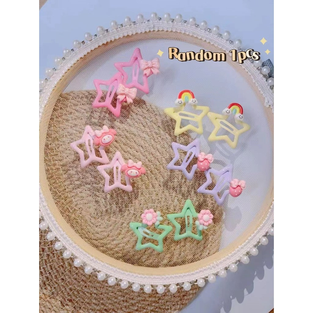 5Pcs/Set Cartoon Hairpins For Baby Girls Cute Flower Hair Clips Animal Mini Hairclips Kids-CSW1015
