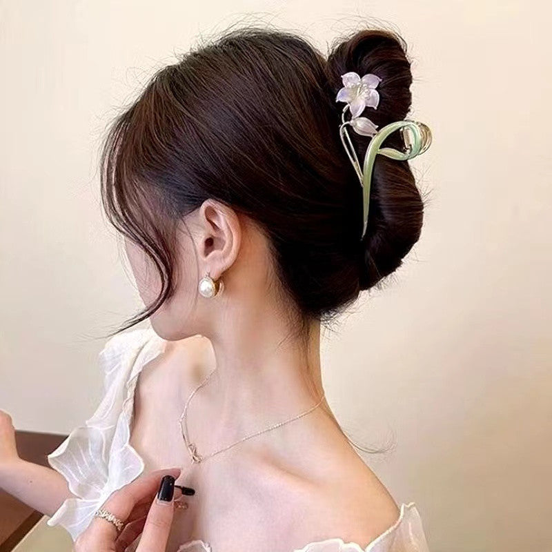 READY STOCK!!!Korean Pearl Hair Clip Hair Pin Hair Accessories Hairpin Hairclip 900 韩国网红ins珍珠发夹抓夹头发夹子后脑勺鲨鱼夹日系边夹发抓