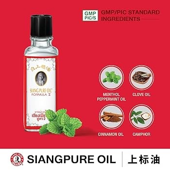 【READY STOCK】Siang Pure Oil Original Formula 1 (Red) / Formula 2 (White) | 25ml x 6Pcs