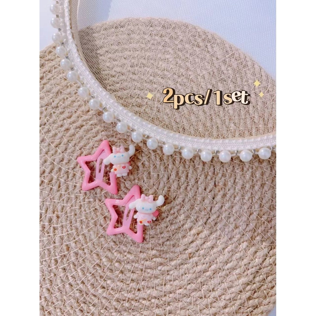 5Pcs/Set Cartoon Hairpins For Baby Girls Cute Flower Hair Clips Animal Mini Hairclips Kids-CSW1015