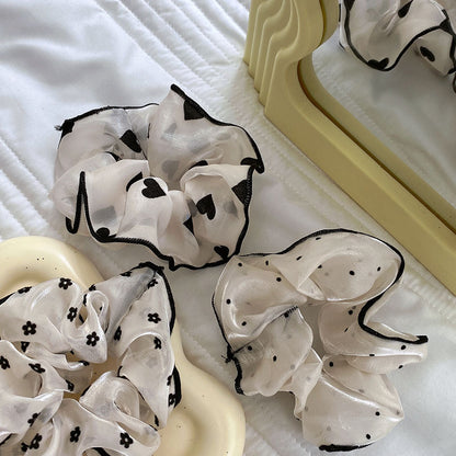 French Chiffon Elastic Hair Scrunchie Large Fairy For Women Fashion Elastic Hair Band-DG4Y