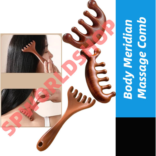 Body Meridian Massage Comb | Deer Antler Acupuncture Comb | Improve Blood Circulation | Anti-Static Hair Brush 经络按摩梳
