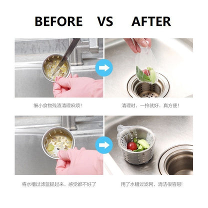 READY STOCK!!! 30Pcs Kitchen Sink Filter Bag Garbage Mesh Disposable Bag Anti-Clogging Bag Penapis Sinki 槽过滤网袋
