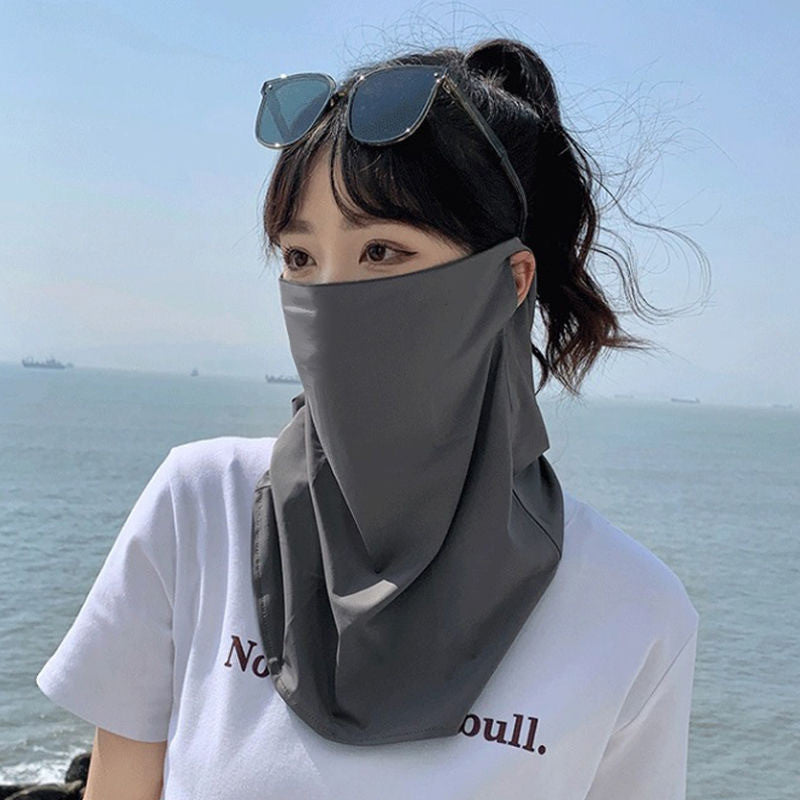 Summer Cooling Sun Mask | Full Face & Neck Protection | Breathable Mesh & Detachable Design | Ice Silk UV Shield 冰丝护颈防晒 呼吸感面罩 物理遮阳 骑行防晒