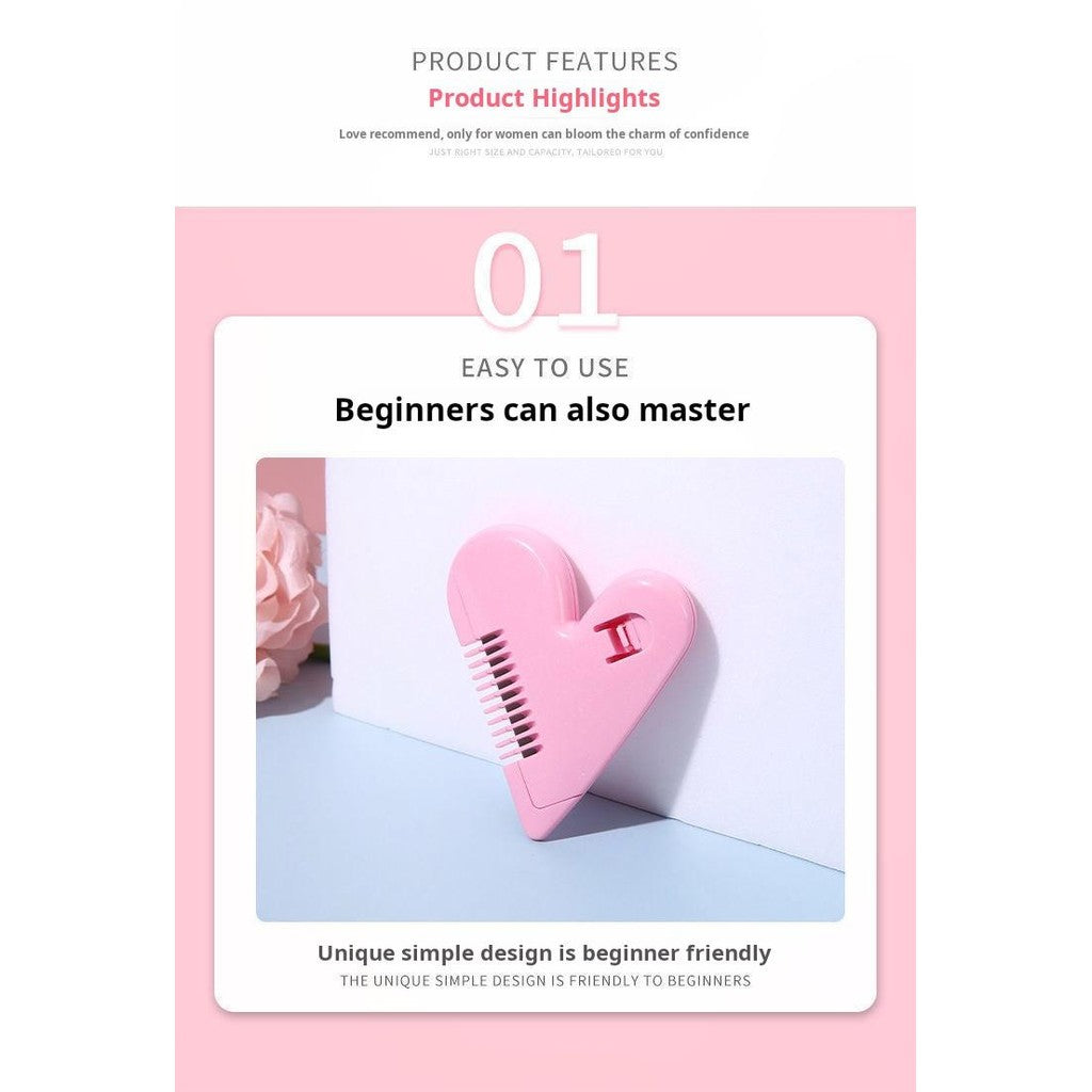 Heart Hair Trimmer Comb | Portable Fringe & Bangs Cutter | Manual Hair Thinning Tool for Women & Kids 爱心削发器 懒人剪刘海神器 随身携带 碎发整理