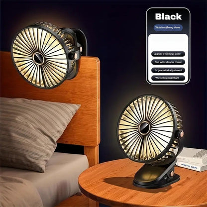 【READY STOCK】6-Inch Clip Fan & Mini Desktop Fan | USB Rechargeable Portable Personal Fan for Home/Office 夹式风扇 & 桌面小风扇