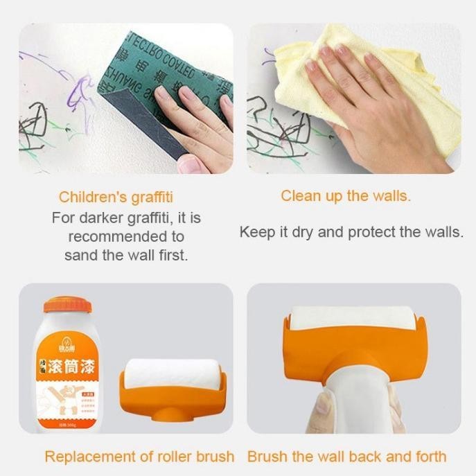 Small Roller Wall Patching Cream | Professional White Latex Paint for Home | Waterproof & Seamless Wall Repair 滚轮式墙面修补 快速补漆 无痕修复 洁白如新