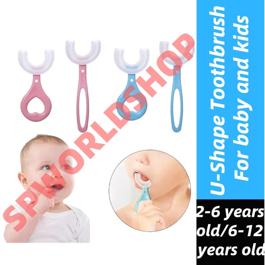 READY STOCK‼️ U-Shape Kids Toothbrush | Soft Silicone Brush for 2-6 / 6-12 Years 儿童U型牙刷 | 软硅胶刷头