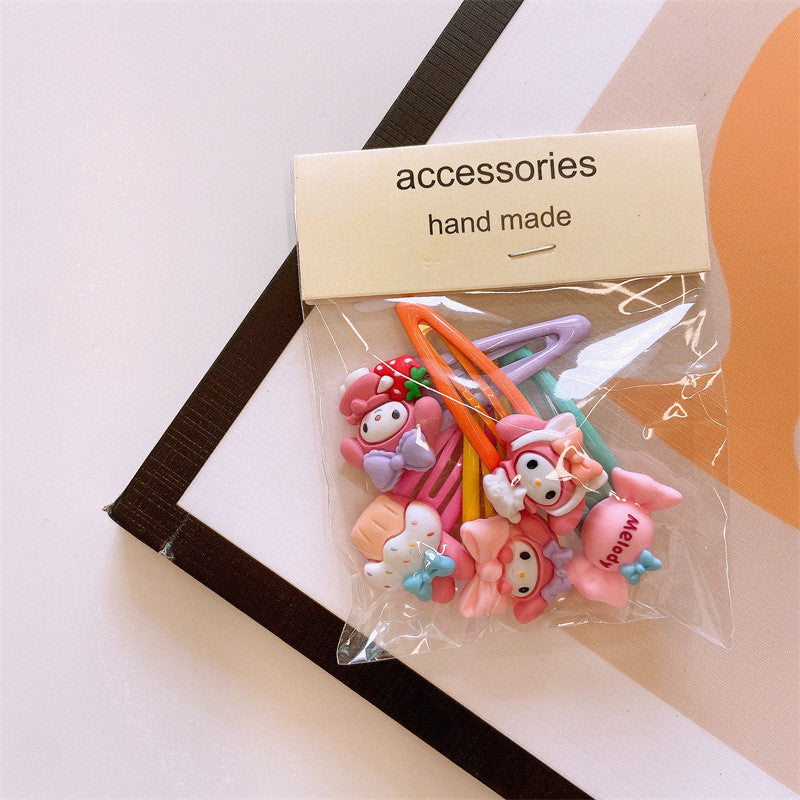 5Pcs/Set Cartoon Hairpins For Baby Girls Cute Flower Hair Clips Animal Mini Hairclips Kids-CSW1015