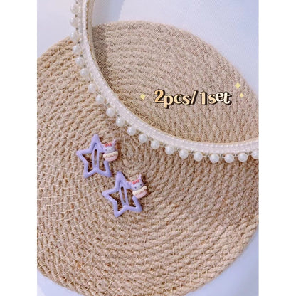 5Pcs/Set Cartoon Hairpins For Baby Girls Cute Flower Hair Clips Animal Mini Hairclips Kids-CSW1015
