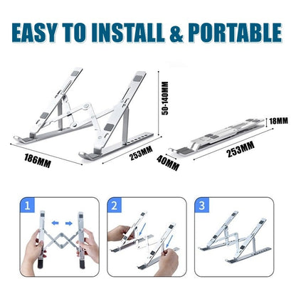 (READYSTOCK) Portable Laptop Stand Adjustable Foldable Laptop Holder  Notebook Stand Healthy Posture 便携式笔记本支架