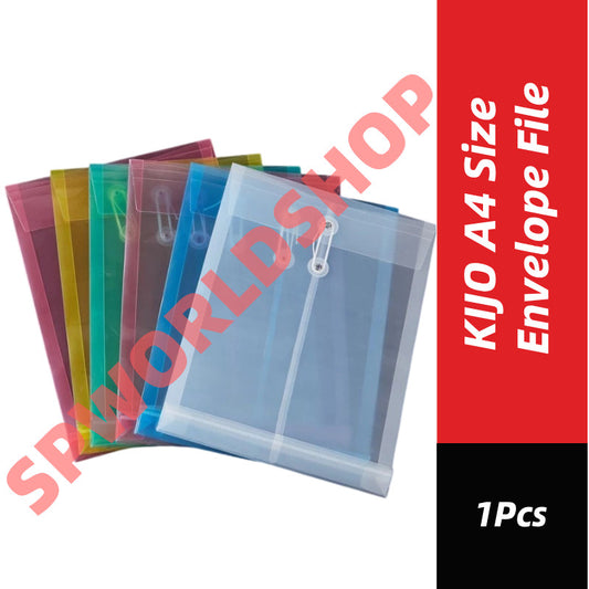 KIJO A4 Size Envelope File / Rope Document File / Fail Tali / Transparent Waterproof Pocket File #A4透明信封文件袋 #绳子文件袋 #9382