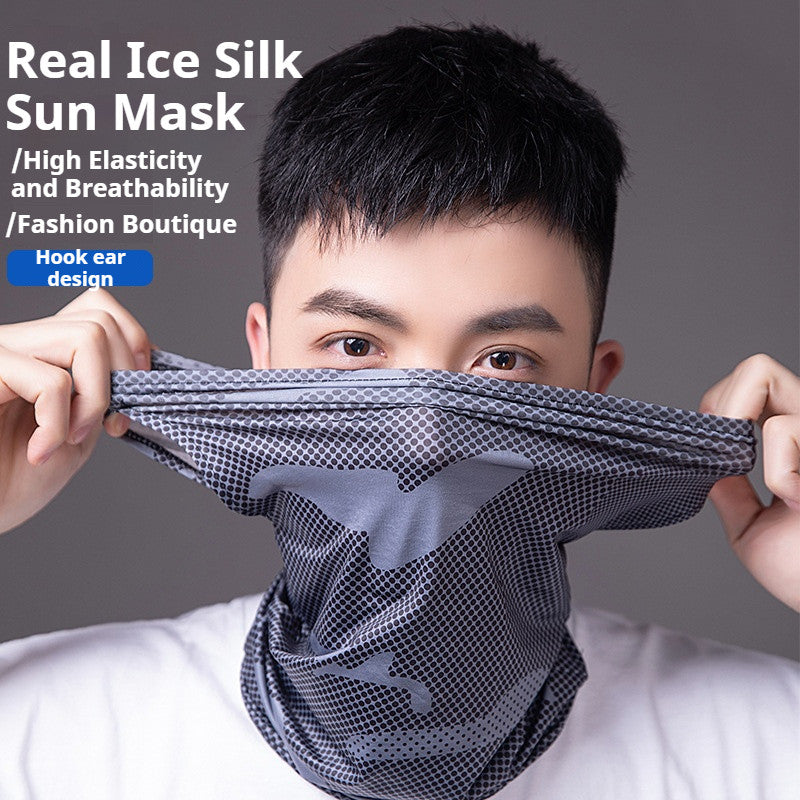【READY STOCK】Ice Silk UV Protection Face Mask Women & Men Detachable Breathable Sun Shield DD-056/057/058 冰丝防晒面罩