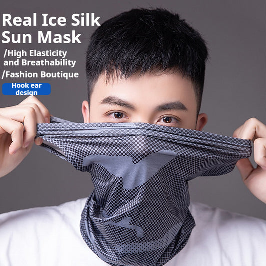 【READY STOCK】Ice Silk UV Protection Face Mask Women & Men Detachable Breathable Sun Shield DD-056/057/058 冰丝防晒面罩