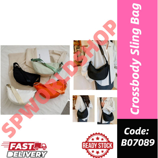 【READY STOCK】Dumpling Crossbody Bag | Casual Nylon Sling Shoulder Unisex Bag Beg Wanita Kasual 斜挎包 B07089