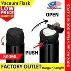 Stainless Steel Thermal Vacuum Flask Water Container Insulated Cup【500ml】 304 Stainless Steel Thermos Flask -5002