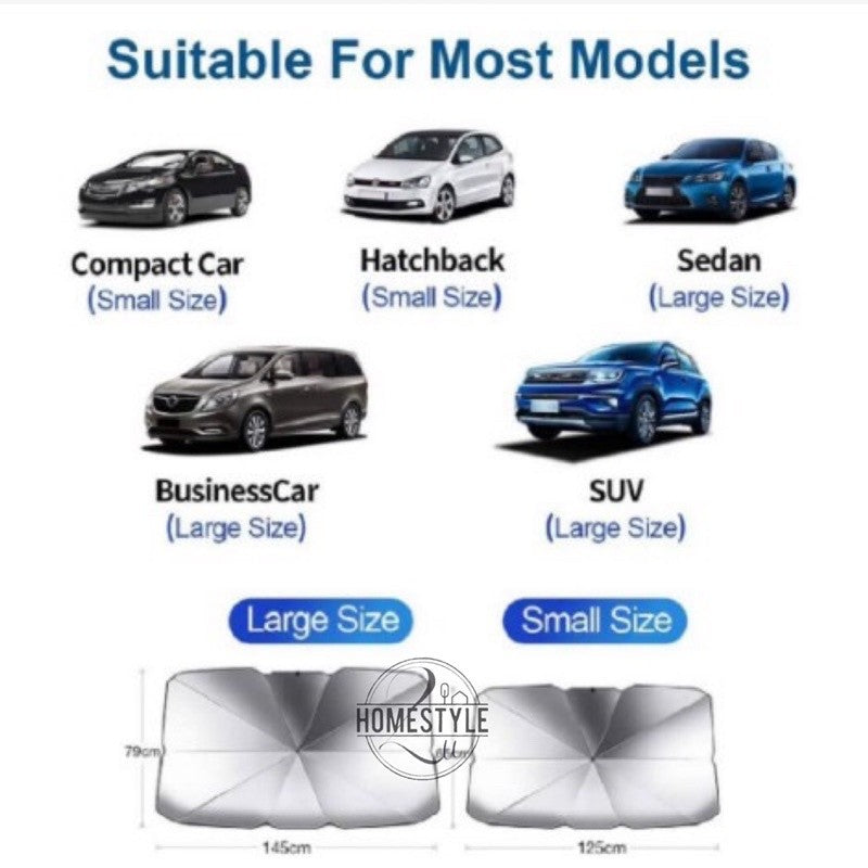 (READYSTOCK) Sun Shade Reflector Umbrella Car Front Windshield Sun UV Rays Umbrella 汽车遮阳伞
