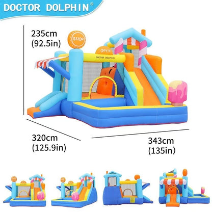 Doctor Dolphin Inflatable Castle | Kids Trampoline & Slide | Indoor Outdoor Bouncy House Playground 充气城堡 | 儿童蹦床滑梯