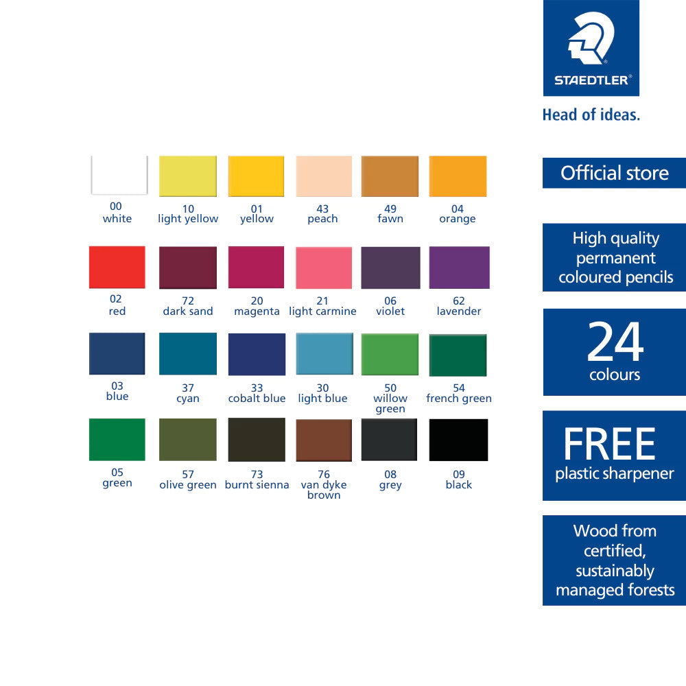 STAEDTLER Luna Color Pencil / Pensil Warna Color Pensil 12Color(Short/Long)/24Color(Long)