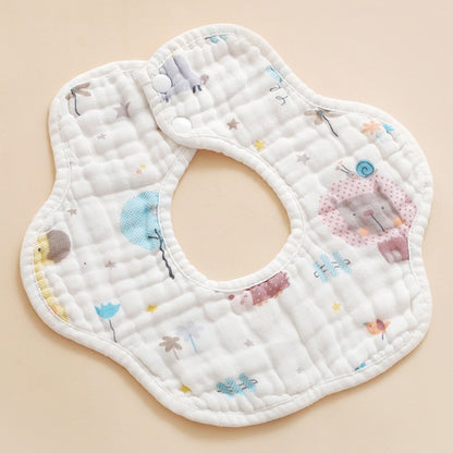 READY STOCK!!! Baby Kids Towel Baby Cotton Toddler 8 Layer Saliva Towel Ins Fesyen Baby Bib With Button Bibik WW0848i